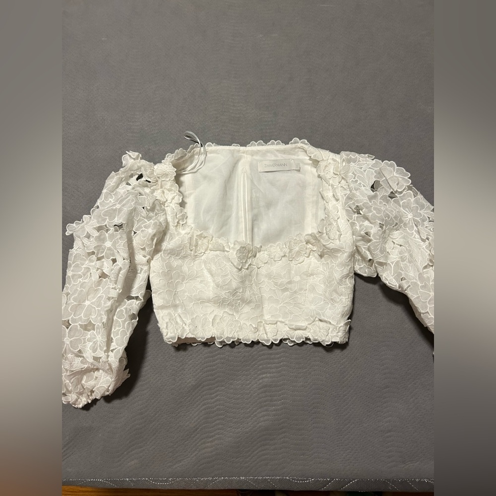 Zimmermann White Lace Top
